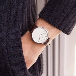 ĐỒNG HỒ NAM NỮ CAO CẤP DANIEL W CLASSIC DÂY DA MẶT TRẮNG VIỀN BẠC FULLBOX HỘP NƠ