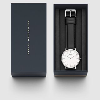 ĐỒNG HỒ NAM NỮ CAO CẤP DANIEL W CLASSIC DÂY DA MẶT TRẮNG VIỀN BẠC FULLBOX HỘP NƠ