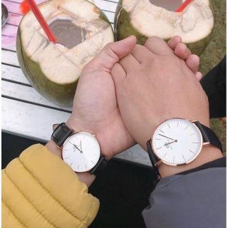 ĐỒNG HỒ NAM NỮ CAO CẤP DANIEL W CLASSIC DÂY DA MẶT TRẮNG VIỀN VÀNG FULLBOX HỘP NƠ