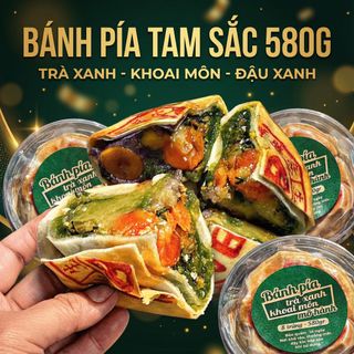 BÁNH PÍA TAM SẮC 3 VỊ TRÀ XANH – KHOAI MÔN – ĐẬU XANH 580G - WINNIE HOUSE