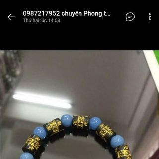 Chuỗi đeo tay màu xanh mix hạt chữ giá tốt