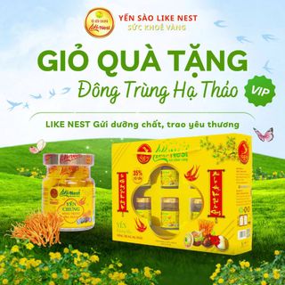 Yến chưng sẵn cao cấp vị đông trùng hạ thảo 35 % - Hộp quà vip - Like Nest