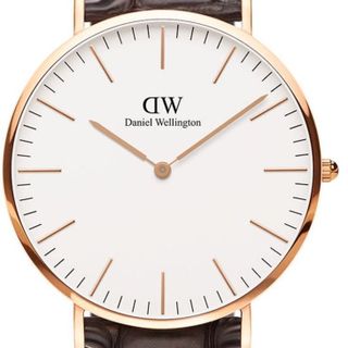 ĐỒNG HỒ NAM NỮ CAO CẤP DANIEL W CLASSIC DÂY DA MẶT TRẮNG VIỀN VÀNG FULLBOX HỘP NƠ