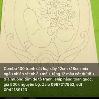 Combo 100 tranh cát 12x18 kèm cát