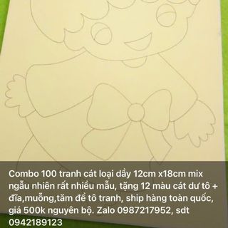 Combo 100 tranh cát 12x18 kèm cát