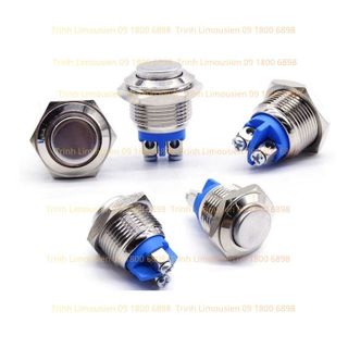 Công tắc Kim loại 16mm nhấn nhả 12V 24V  chống nước chống gỉ sét
