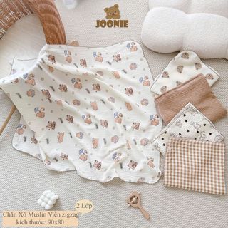 Khăn Tắm Đa Năng Muslin 2 Lớp Kích Thước 90x80 cm Cho Bé