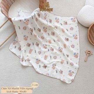 Khăn Tắm Đa Năng Muslin 2 Lớp Kích Thước 90x80 cm Cho Bé