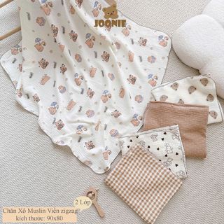 Khăn Tắm Đa Năng Muslin 2 Lớp Kích Thước 90x80 cm Cho Bé