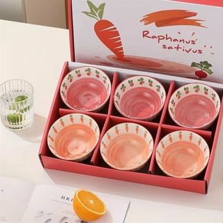 Bát Cà Rốt - Bộ 6 Bát 6 Đũa (THÙNG 20B)