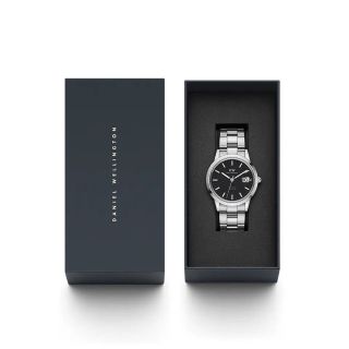 ĐỒNG HỒ NAM CAO CẤP DANIEL W ICONIC LINK AUTOMATIC DÂY THÉP BẠC MẶT ĐEN FULLBOX HỘP NƠ