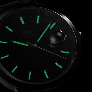 ĐỒNG HỒ NAM CAO CẤP DANIEL W ICONIC LINK AUTOMATIC DÂY THÉP BẠC MẶT ĐEN FULLBOX HỘP NƠ