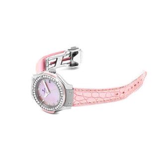 ĐỒNG HỒ NỮ CAO CẤP HULOT MÀU HỒNG 1 NIỀNG HỘT DÂY CAO SU BỌC DA