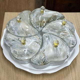 Sứ - Khay Mứt Sứ Vân Đá HD 2912-SW (THÙNG 6B)