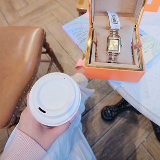 ĐỒNG HỒ NỮ CAO CẤP TORY BUCH DÂY THÉP DEMI VÀ VÀNG MẶT CHỮ NHẬT FULLBOX TÚI