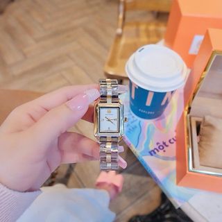 ĐỒNG HỒ NỮ CAO CẤP TORY BUCH DÂY THÉP DEMI VÀ VÀNG MẶT CHỮ NHẬT FULLBOX TÚI
