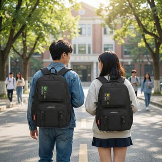 BALÔ HỌC SINH DÙ ĐEN A0297 – BỀN, ĐẸP, PHONG CÁCH TỐI GIẢN, CHỐNG THẤM NƯỚC - PIPI STORE