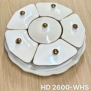 Sứ - Khay Mứt Sứ Trắng HD 2600-WHS (THÙNG 6B)