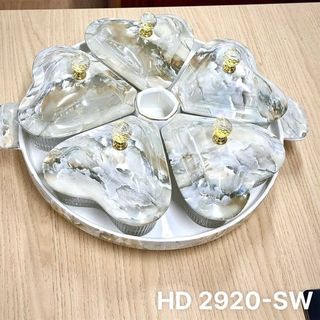 Sứ - Khay Mứt Sứ Vân Đá Tim HD 2920-SW (THÙNG 6B)