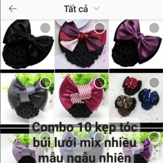 Kẹp tóc búi lưới mix nhiều mẫu màu nha