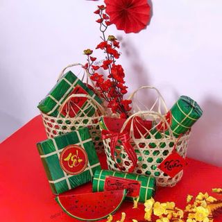 MÔ HÌNH BÁNH TRƯNG (10cm), BÁNH TÉT (14cm) TRANG TRÍ TẾT