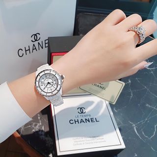ĐỒNG HỒ NỮ CAO CẤP CHANEU ĐÁ CERAMIC TRẮNG VÀ ĐEN