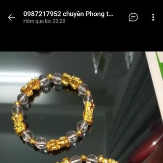 Chuỗi đeo tay phong thủy 5 tỳ hưu chuỗi vòng trong suốt