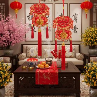 Dây đeo trang trí túi tiền đỏ may mắn (Kiện 100 cái