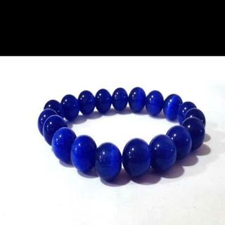 Vòng phong thủy chuỗi đá mắt mèo 10ly màu xanh dương