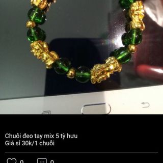 Chuỗi đeo tay 5 tỳ hưu chuỗi xanh lá vòng đeo tay phong thủy