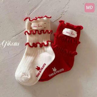 Tất đỏ bèo tiểu thư cho bé diện Tết Noel size S L