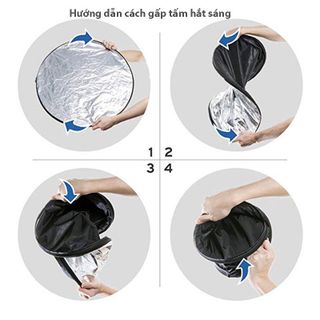 Tấm Hắt Sáng 2in1 Tròn Kích Thước 30/60/80/110cm, Miếng Hắt Sáng 2 Trong 1 Chụp Ảnh Chuyên Nghiệp