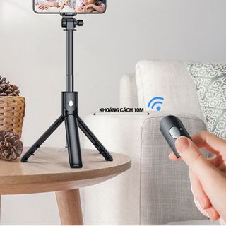 Gậy chụp ảnh 3 chân R1S, có đèn led trợ sáng. Gậy selfie chụp hình, tự sướng, live stream nút bluetooth điều khiển từ xa