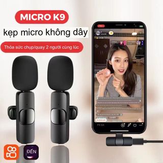Micro Thu Âm Không Dây Cài Áo K9, Lọc Tiếng Ồn Cao Cấp, Thu Âm, Livestreamm Quay Video Cho Điện Thoại