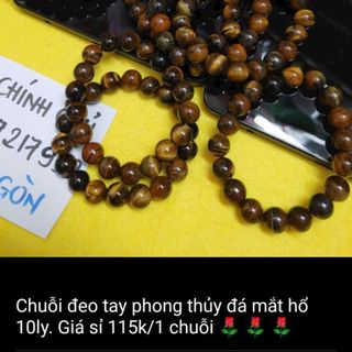 Chuỗi đeo tay vòng đá mắt hổ 10ly chuỗi vòng tay phong thủy