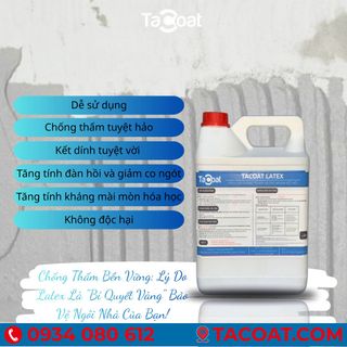 [1 Lit] Chống thấm tuyệt hảo, kháng mài mòn - Phụ Gia Chống Thấm Và Tác Nhân Kêt Nối TACOAT LATEX
