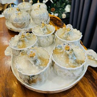 Sứ - Khay Mứt Sứ Vân Đá Cao Cấp TF-4A ( THÙNG 10B )