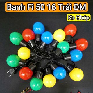 DÂY ĐÈN TRANG TRÍ BÓNG Fi-50 ĐỦ MÀU DÀI 5M 16 BÓNG