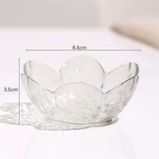 Chén Đĩa Chấm Thủy Tinh Trong Suốt Hình Cánh Hoa ( MÀU TRẮNG )