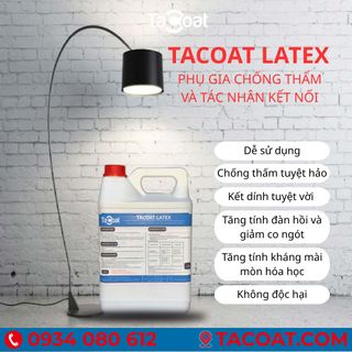 [2 Lit] Chống thấm tuyệt hảo, kháng mài mòn - Phụ Gia Chống Thấm Và Tác Nhân Kêt Nối TACOAT LATEX