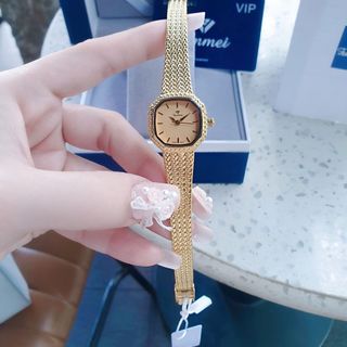 ĐỒNG HỒ NỮ CHÍNH HÃNG FUNMEI FL2145 MẶT VUÔNG BO GÓC DÂY LƯỚI THÉP FULLBOX TEM