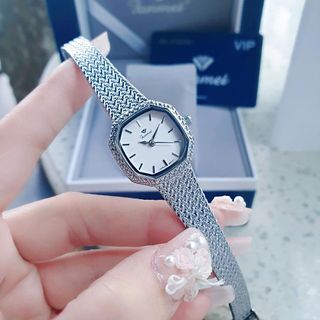 ĐỒNG HỒ NỮ CHÍNH HÃNG FUNMEI FL2145 MẶT VUÔNG BO GÓC DÂY LƯỚI THÉP FULLBOX TEM