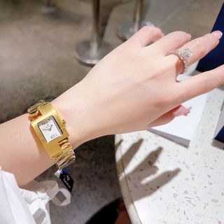 ĐỒNG HỒ NỮ CHÍNH HÃNG FUNMEI F2112L DÂY THÉP ZICZAC VÀNG MAT VUÔNG FULLBOX TEM HÃNG