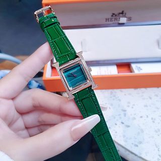 ĐỒNG HỒ NỮ CAO CẤP HERME HÊURE H  VIỀN ĐÁ TẶNG KÈM DÂY DA XỊN