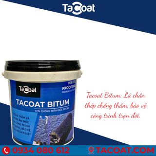 [5 KG] Sơn Chống Thấm Bể Cá, Mái Tôn, Sàn Nền trước khi lát gạch - Sơn chống thấm gốc Bitum - TACOAT BITUM
