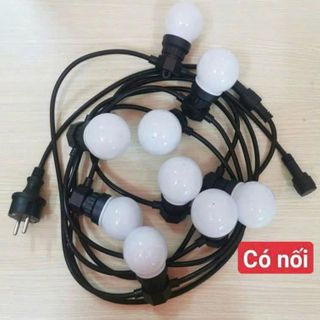 DÂY ĐÈN TRANG TRÍ G50 BÓNG Fi SÁNG VÀNG DÀI 5M 10 BÓNG