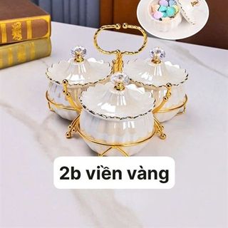 Sứ - Bộ 3 Hũ Mứt Sứ Tròn TF3-1B (THÙNG 24C)