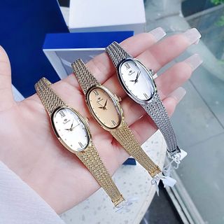 ĐỒNG HỒ NỮ CHÍNH HÃNG FUNMEI FL2147 MẶT OVAN DÂY LƯỚI THÉP FULLBOX TEM