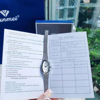 ĐỒNG HỒ NỮ CHÍNH HÃNG FUNMEI FL2147 MẶT OVAN DÂY LƯỚI THÉP FULLBOX TEM