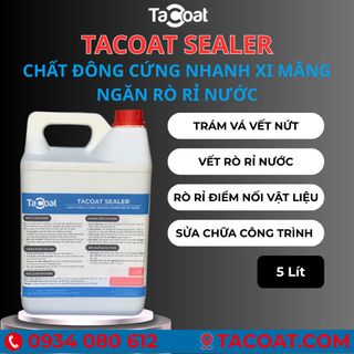 [5 Lít] Chặn vết nước rò rỉ qua vách, sàn bê tông - Chất Đông Cứng Nhanh Xi Măng Ngăn Rò Rỉ Nước TACOAT SEALER